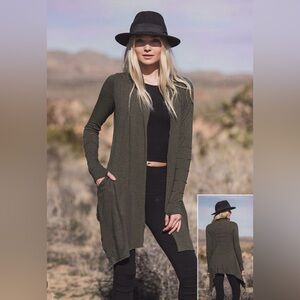 Nomads Hemp Wear Twilight Cardigan Open-Front Long Cardigan with Pockets, Small